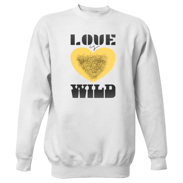 Sweatshirt without hood Unisex LOVE IS WILD