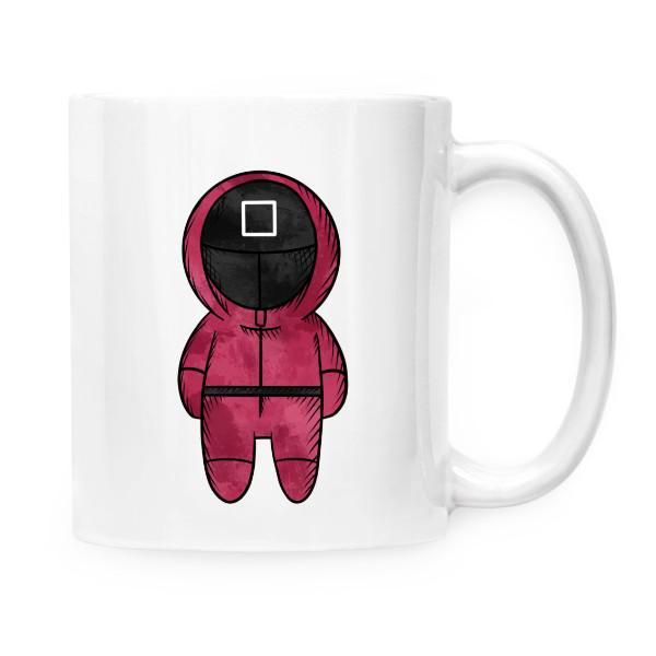 Hrnček malý biely s potlačou Squid game